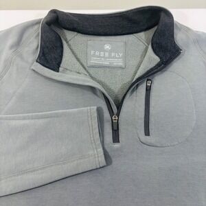 Free Fly Gray Performance Bamboo Pullover 1/4 Zip Comfort Stretch Men's Sz 3XL